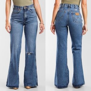 Wrangler Wanderer High Rise Flare Jeans Women's 31X34 Boho Western Rodeo Hippie